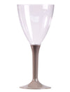 10 verres à vin avec pied gris en plastique