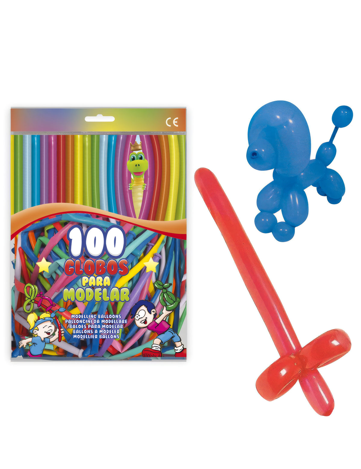 100 modelleerballonnen in verschillende kleuren