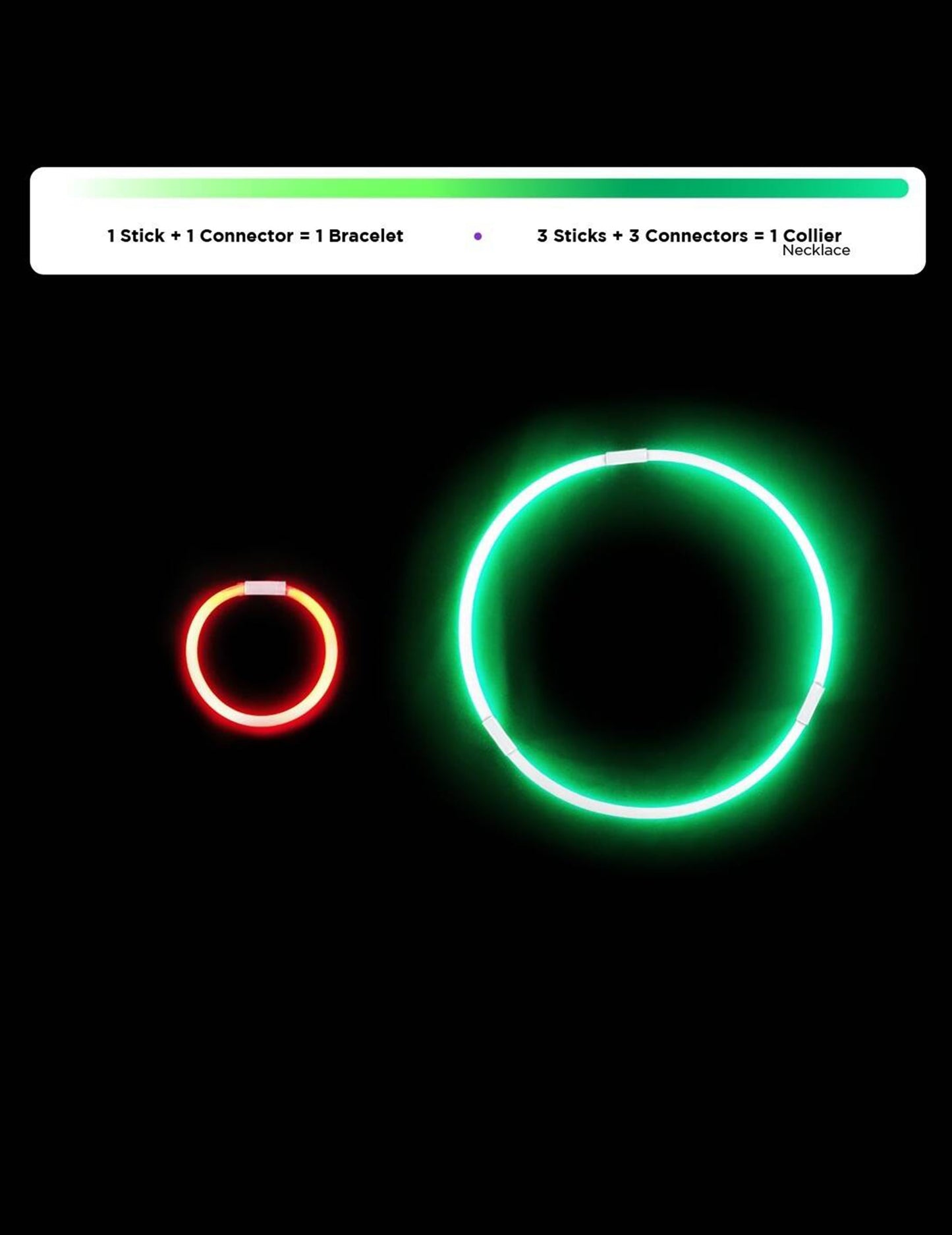 100 Bracelets phosphorescents