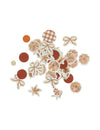 100 confettis Cottage Living en papier crème terre brûlée et or 3 cm