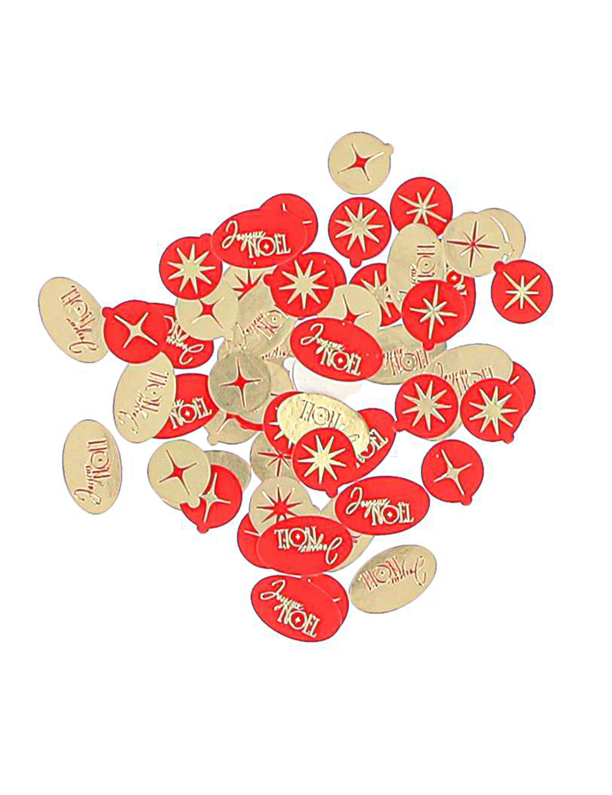 100 tijdloze kerstconfetti Vrolijk Kerstfeest rood en goud van 1 tot 2 cm