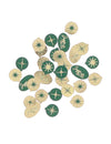 100 tijdloze kerstconfetti Vrolijk Kerstfeest groen en goud van 1 tot 2 cm