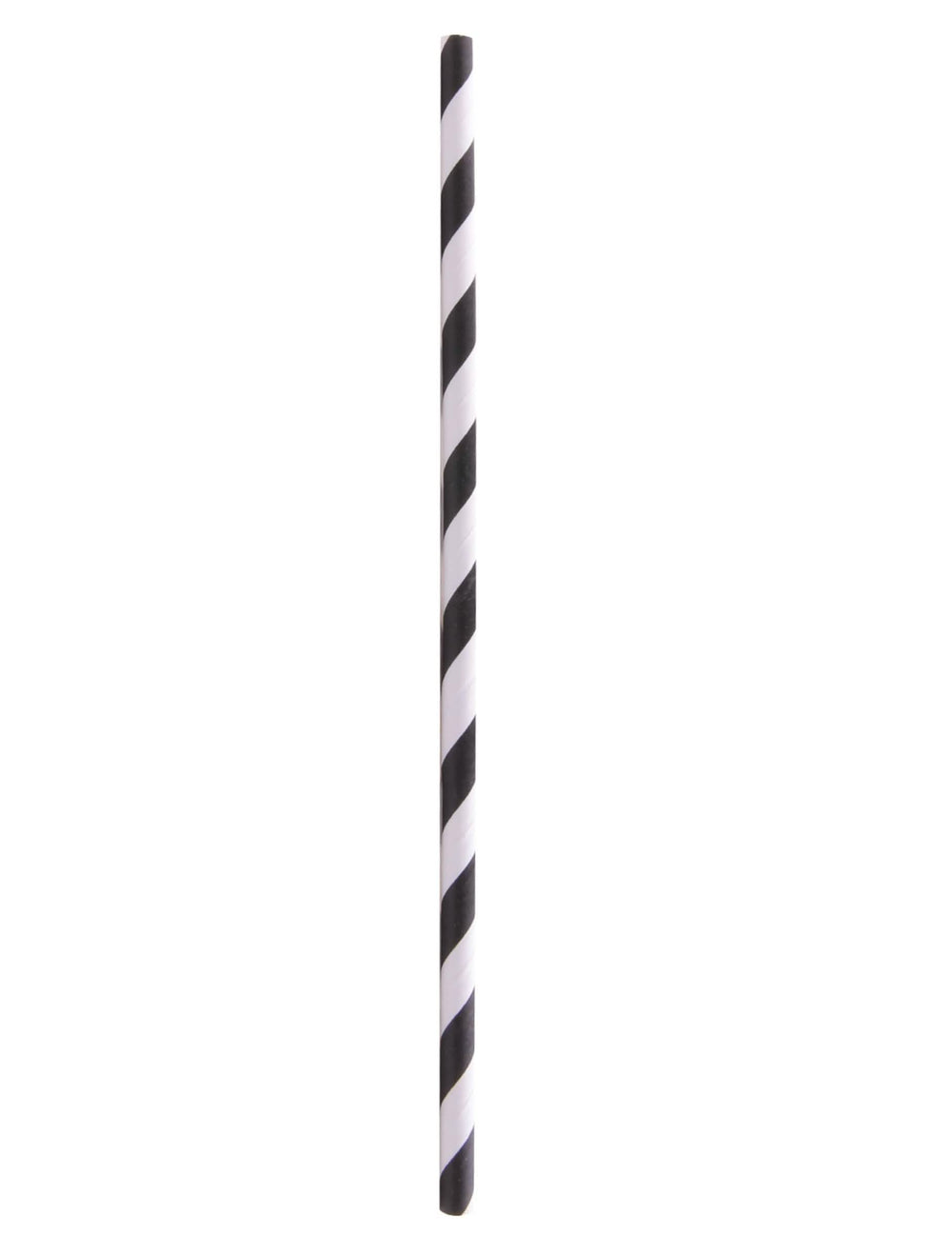 Pailles en papier rayées pour boissons noires et blanches