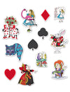 12 Décorations en carton Alice au pays imaginaire pour fête multicolores