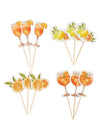 Pics fizz agrume pour cocktails papier crème orange et jaune
