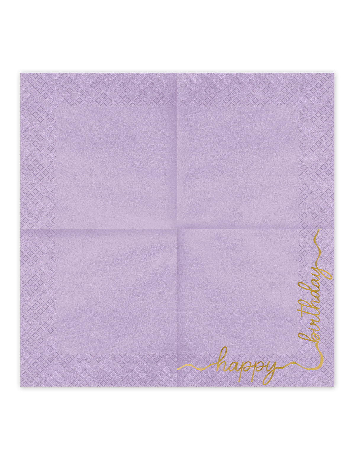 12 Serviettes en papier Happy Birthday pastel et or 33 × 33 cm
