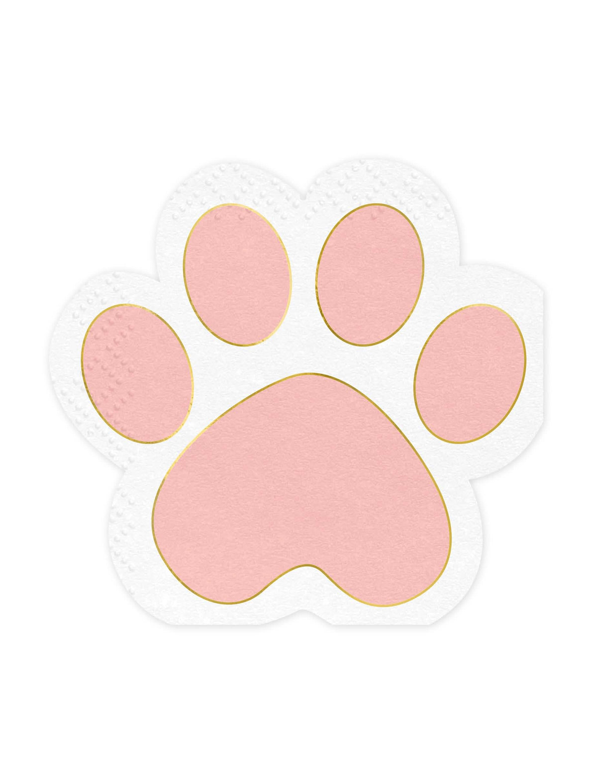 Serviettes en papier pattes de chat rose pastel et doré