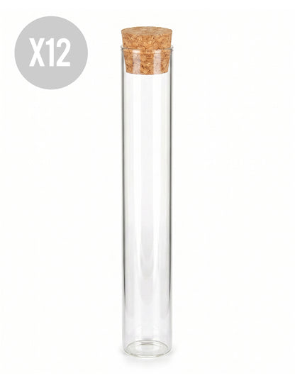 12 glazen reageerbuisjes 15 cm