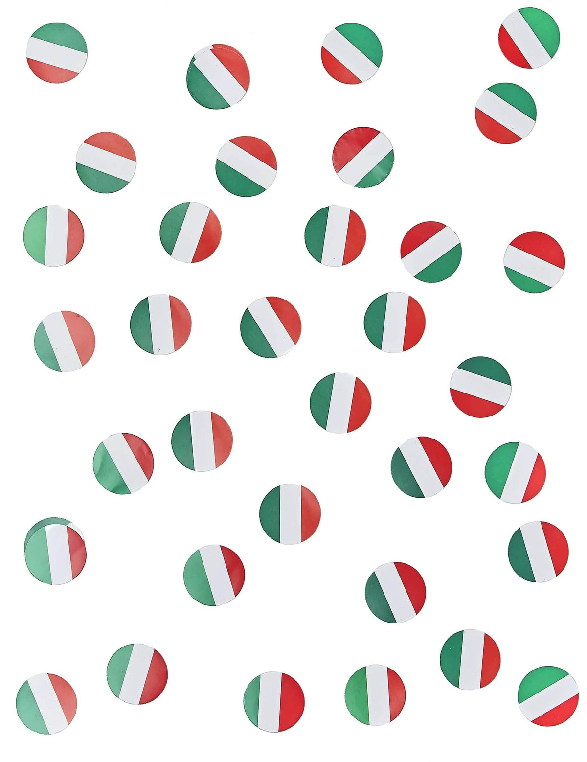 Vue de plusieurs pièces des confettis de table drapeau Italie