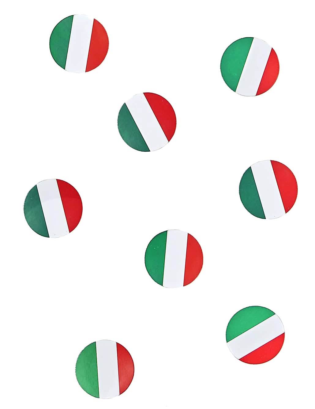 Confettis de table drapeau Italie pour fête ronds verts blancs et rouges