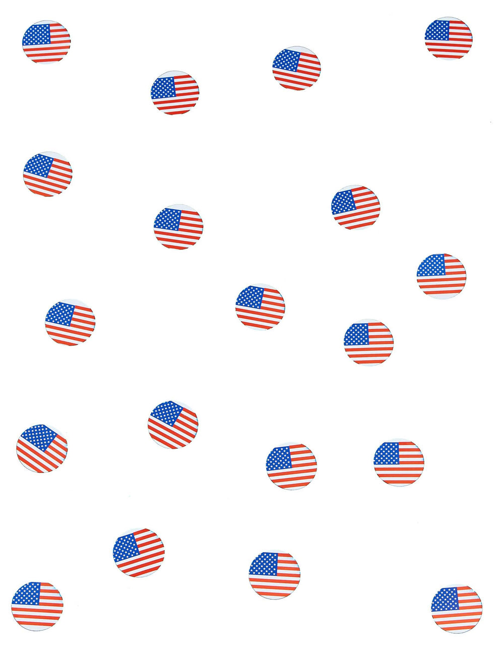 Overzicht van de verdeling van tafelconfetti-vlag usa