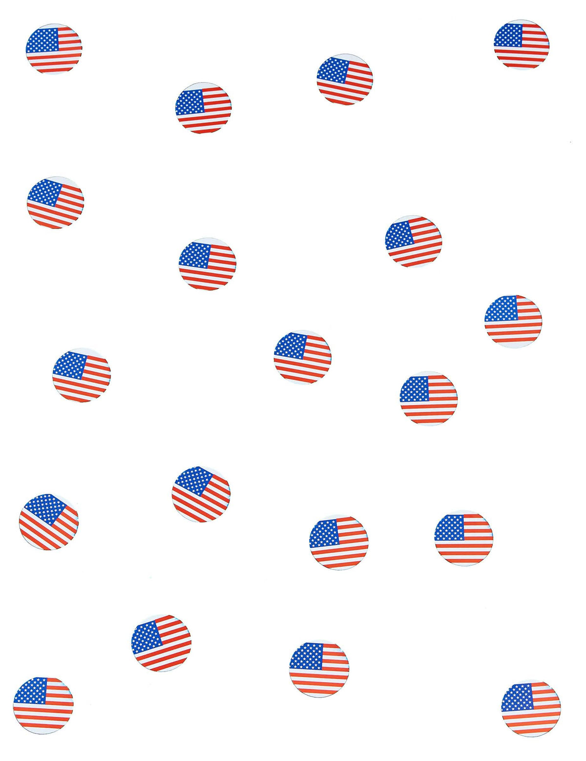 Overzicht van de verdeling van tafelconfetti-vlag usa