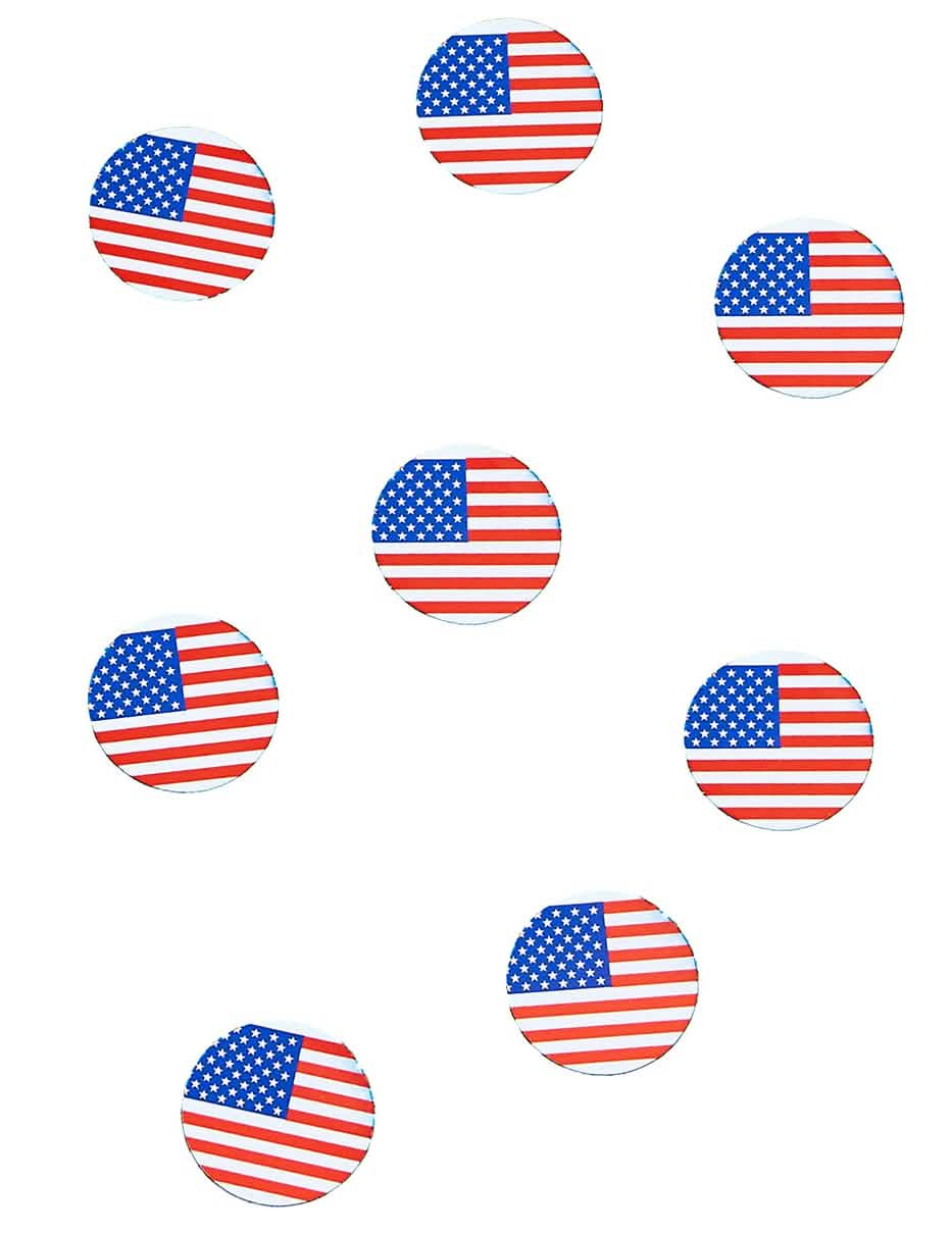 tafelconfetti vlag usa voor feest rond blauw wit rood