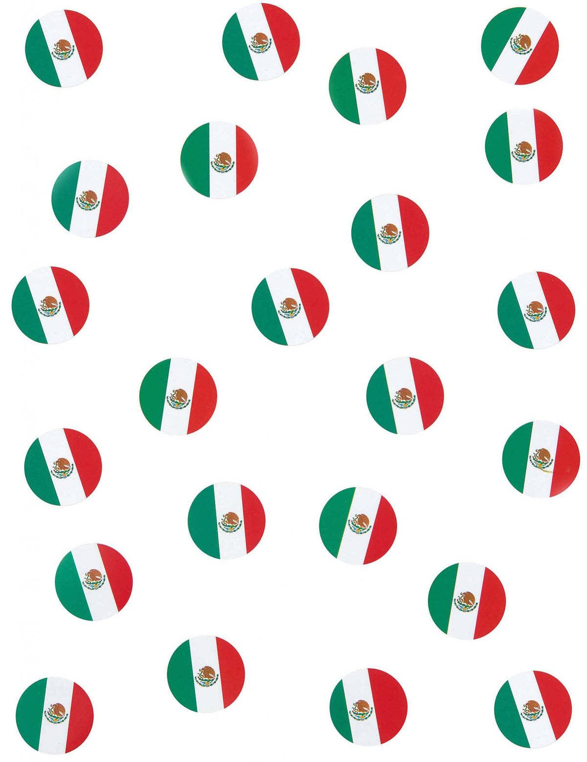 Confettis de table drapeaux Mexique pour fête ronds vert blanc rouge