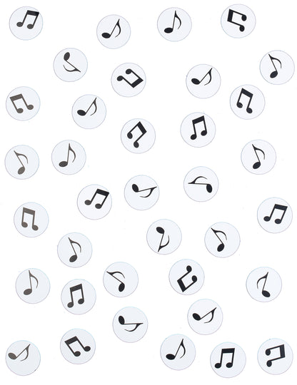 Vue d'ensemble des confettis de table note de musique