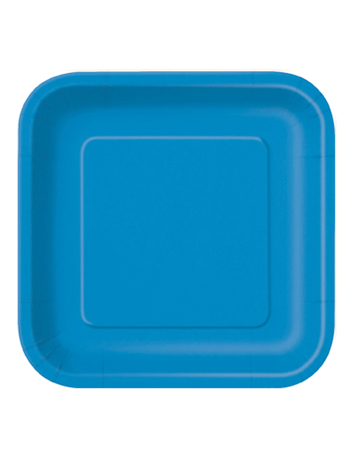 Assiettes carrées en carton pour dessert bleues