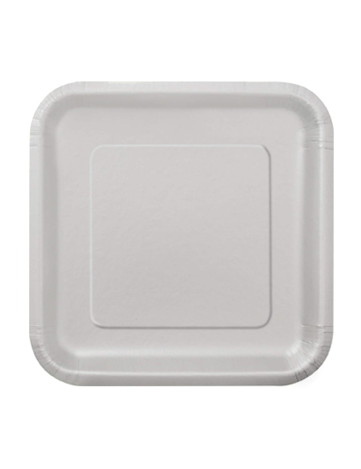 Petites assiettes en carton argentées de forme carrée