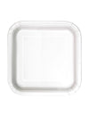 Assiettes en carton carrées blanches lot de 16