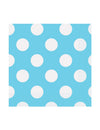 Serviettes en papier à pois pour cocktail bleues et blanches