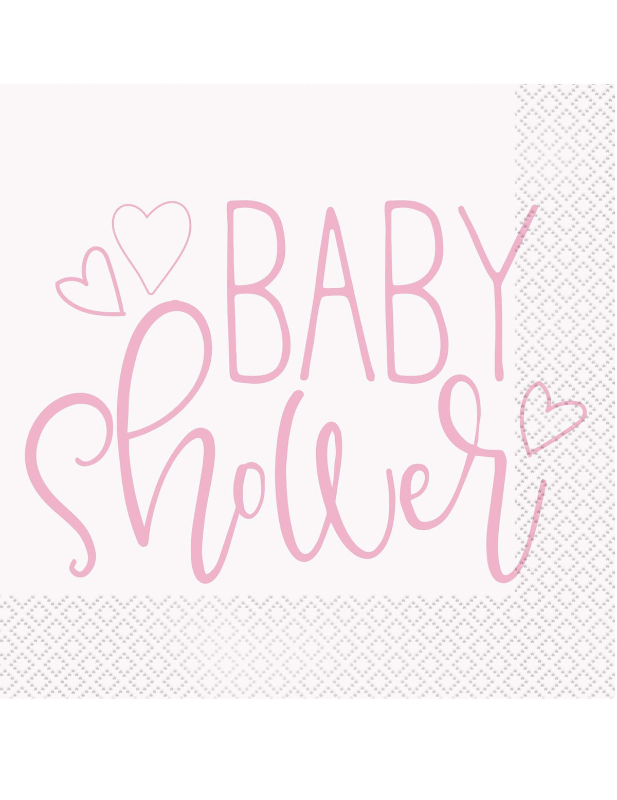 Serviettes en papier Baby Shower pour fille roses et blanches