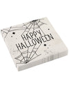 Serviettes en papier toile d'araignée pour fête d'Halloween blanc et noir