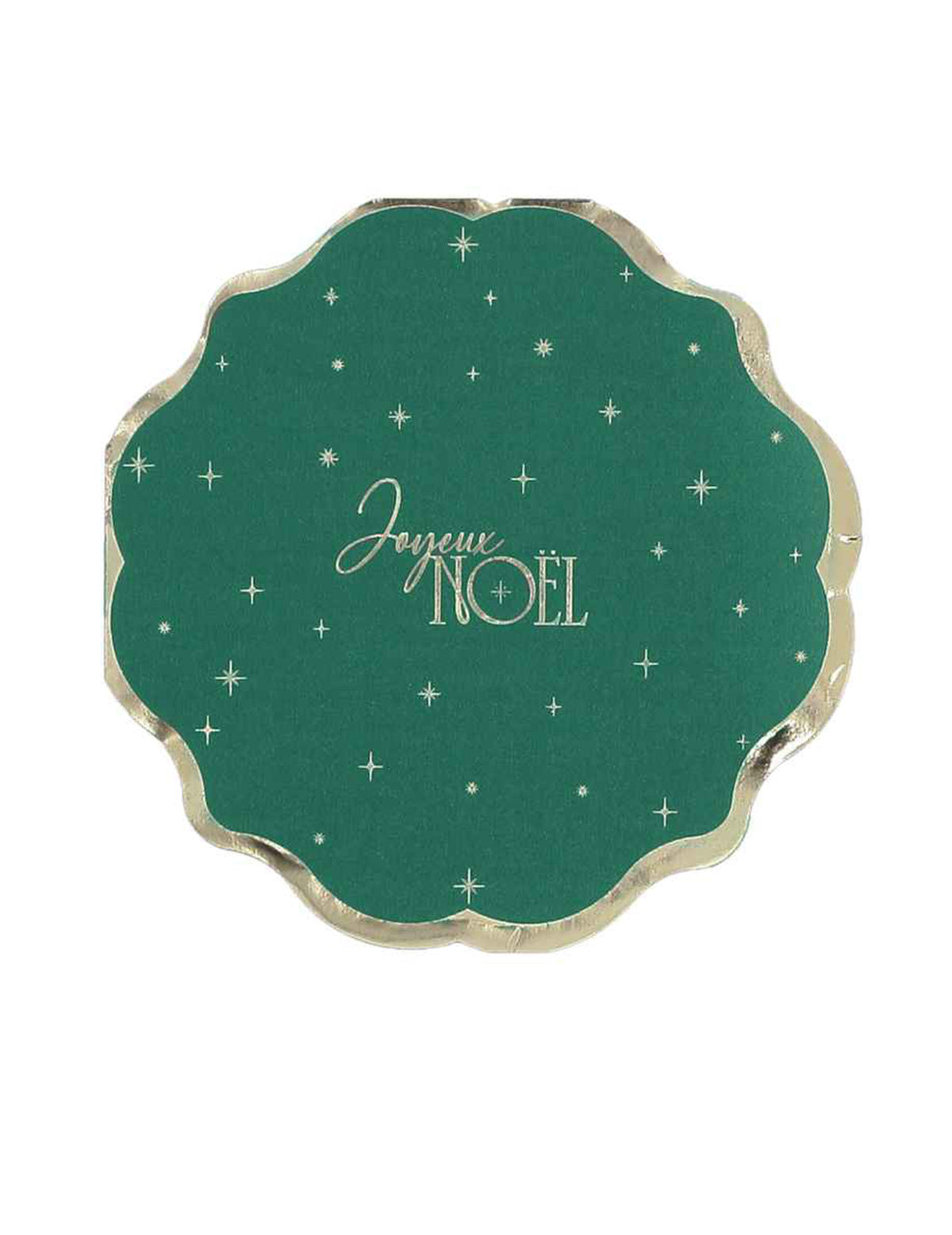 16 servetten Vrolijk Kerstfeest tijdloos Brits groen en goud 32 x 32 cm