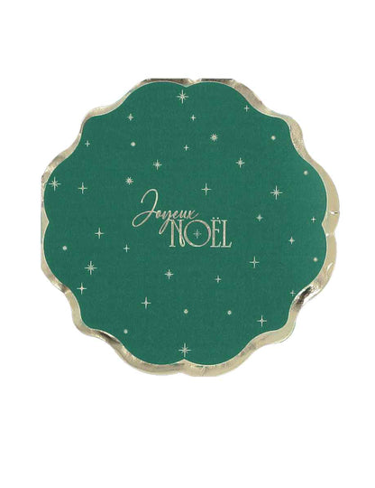 16 servetten Vrolijk Kerstfeest tijdloos Brits groen en goud 32 x 32 cm