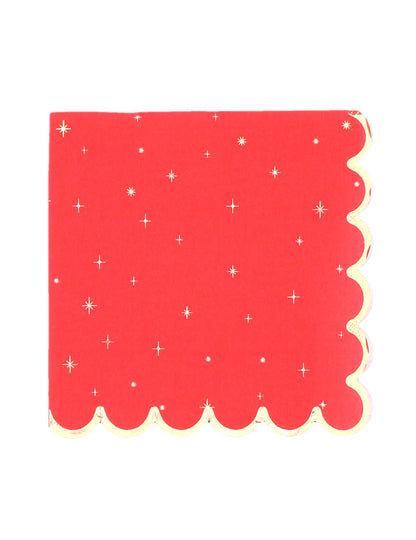 16 kerstservetten tijdloos rood en goud 33 x 33 cm