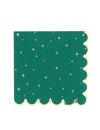 16 tijdloze kerstservetten Engels groen en goud 33 x 33 cm