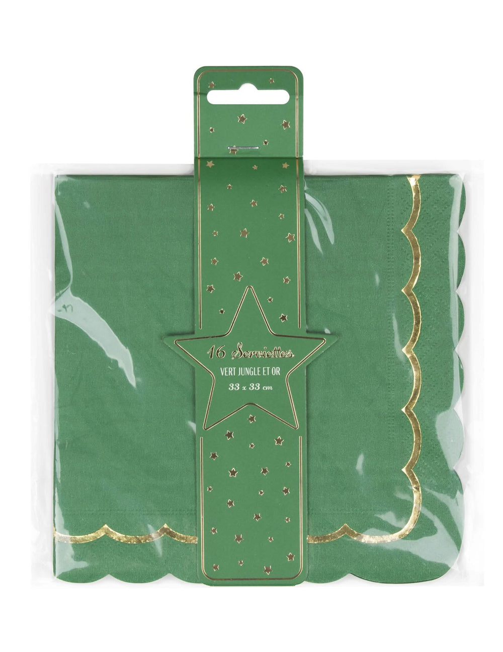 Vue de face de l'emballage des serviettes festonnées en papier Noël