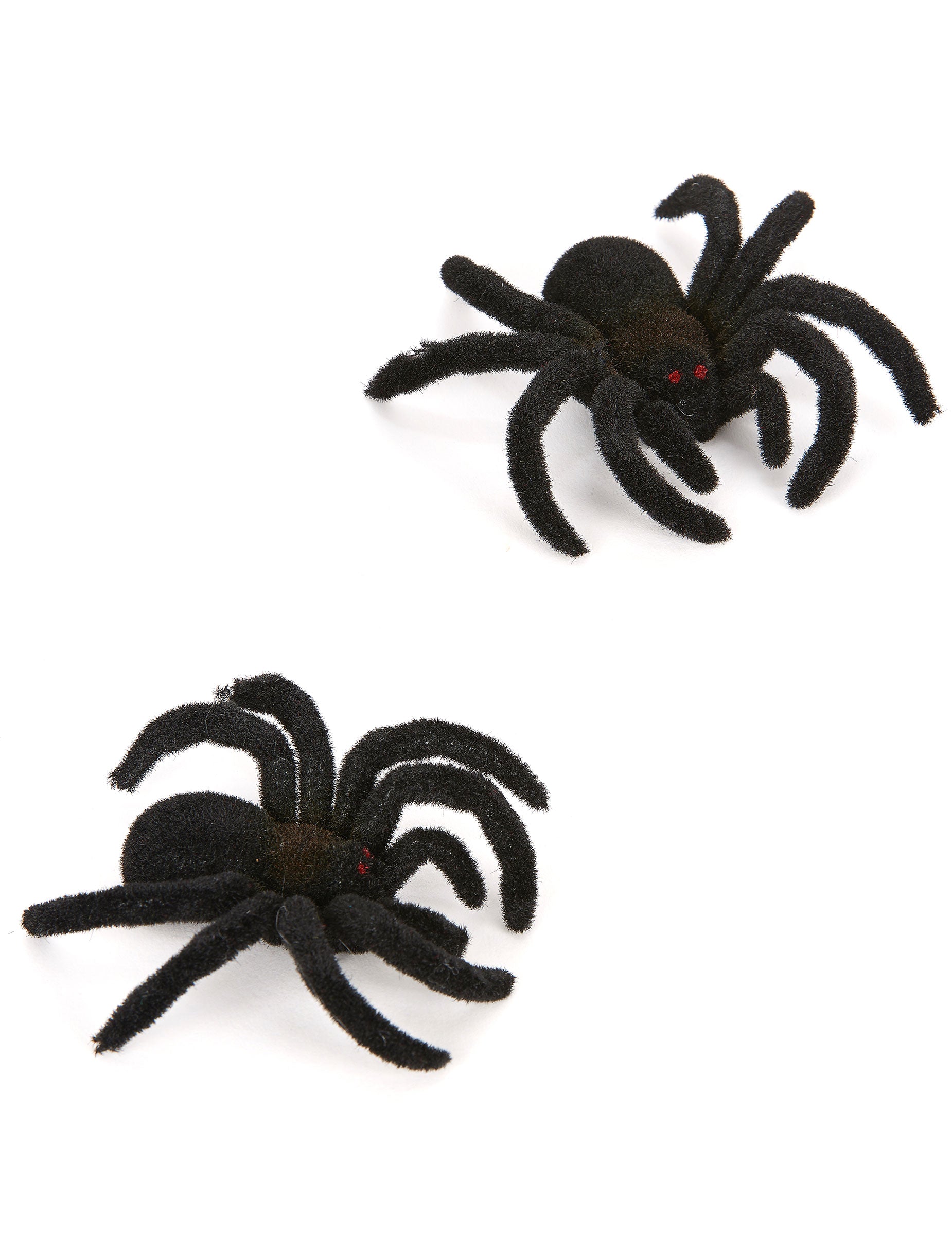 Araignées Halloween pour décoration noires poilues aux yeux rouges
