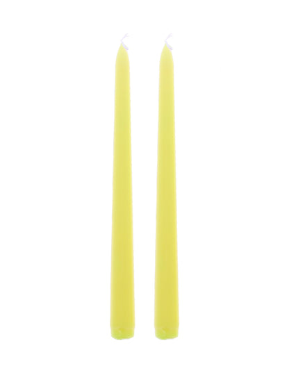 2 Bougies chandelles jaune 25 cm