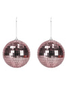 2 Disco ballen rose goud 10 cm