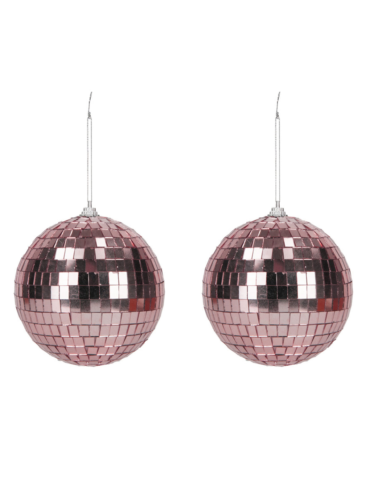 2 Disco ballen rose goud 10 cm