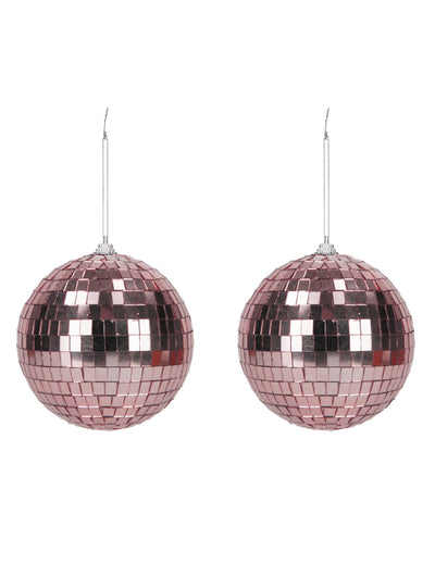 2 Boules disco rose gold 10cm