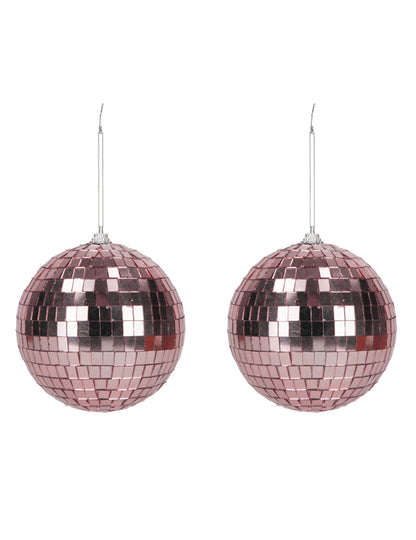 2 Disco ballen rose goud 10 cm