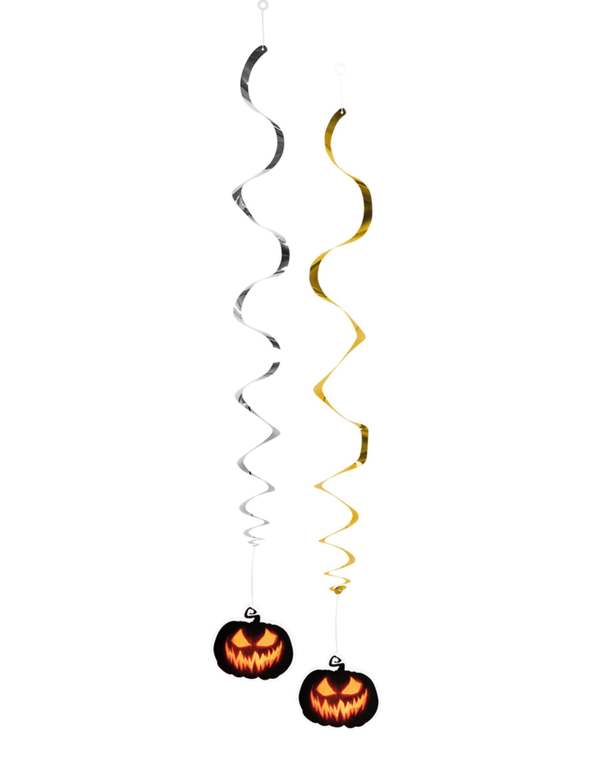 Décorations à suspendre citrouille terrifiante pour Halloween or et argent
