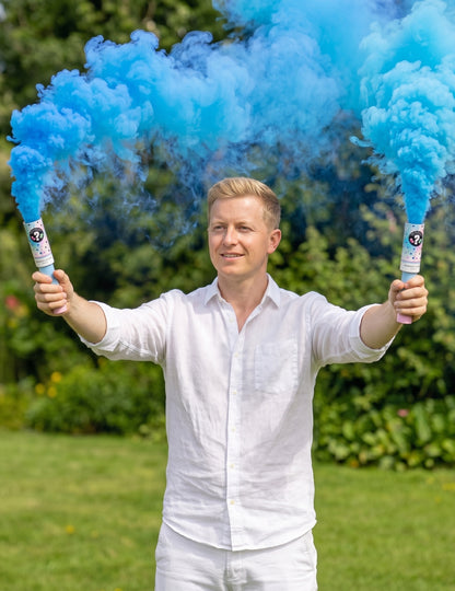 2 Fumigènes à main bleus 45 secondes Gender Reveal