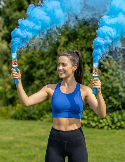 2 fumigènes à main pour adulte bleus 45 secondes