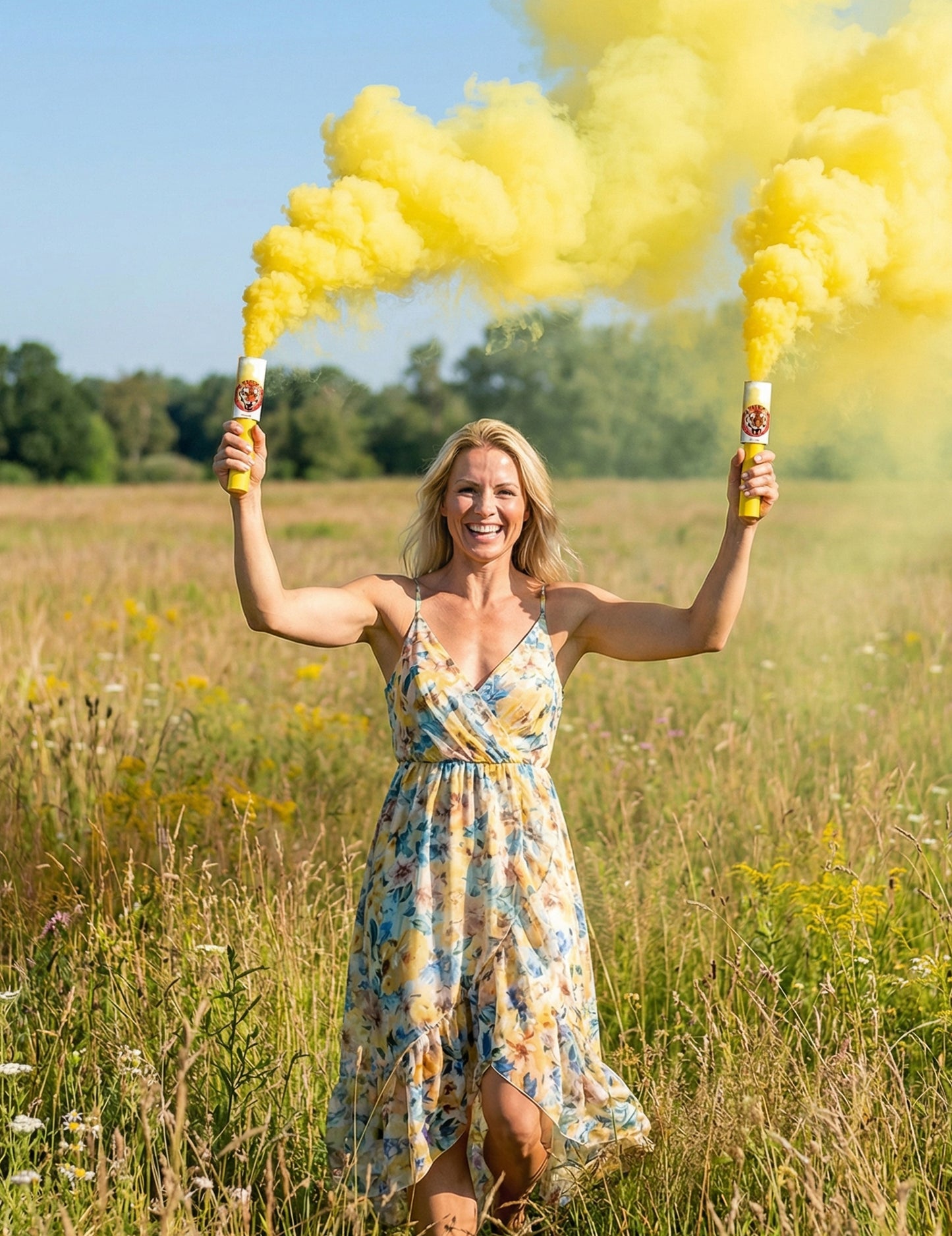 Fumigènes à main 45 secondes pour adulte jaunes