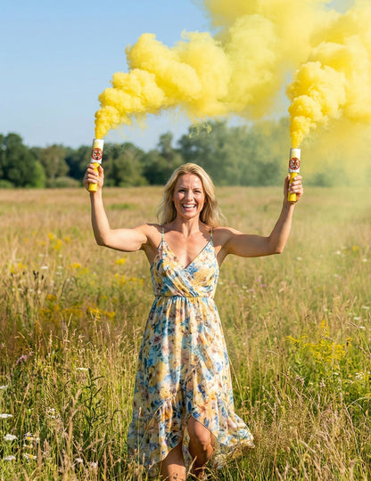 Fumigènes à main 45 secondes pour adulte jaunes
