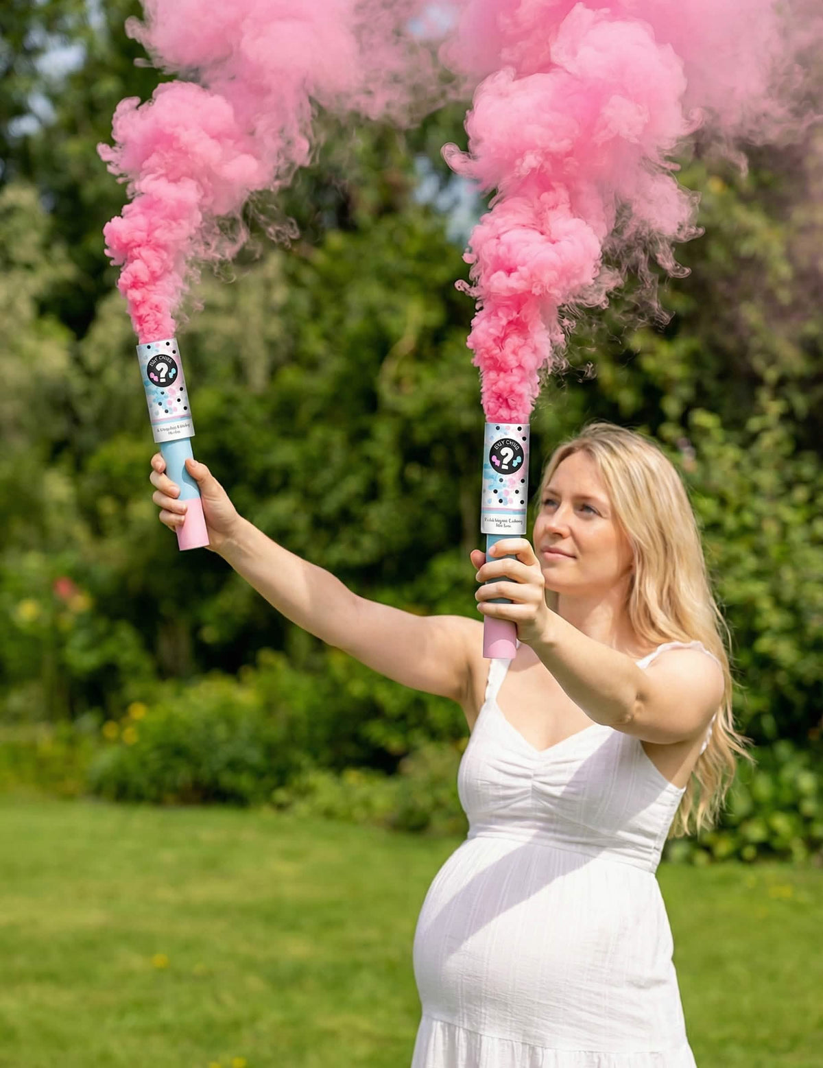 2 Fumigènes à main roses 45 secondes Gender Reveal