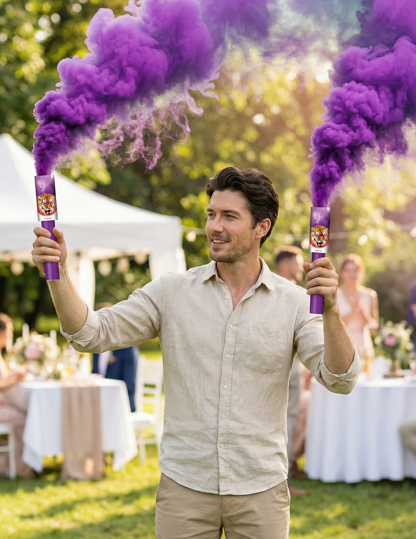 Fumigènes à main de fête pour adulte violets lot de 2 durée 45 secondes