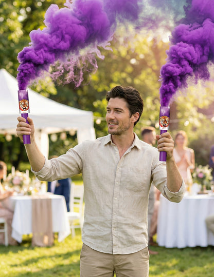 Fumigènes à main de fête pour adulte violets lot de 2 durée 45 secondes