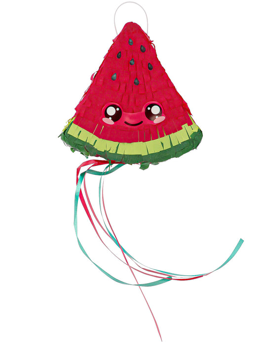 2 Mini-piñatas Kawaï Party pastèque & avocat 15 cm
