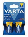 Piles LONGLIFE POWER LR14/C bleues et jaunes