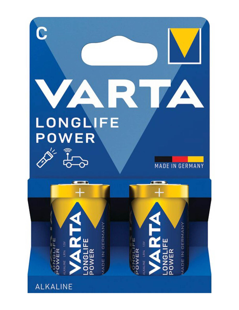 Piles LONGLIFE POWER LR14/C bleues et jaunes