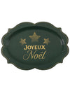 2 plateaux Noël Étincelant vert sapin 36 x 26 cm