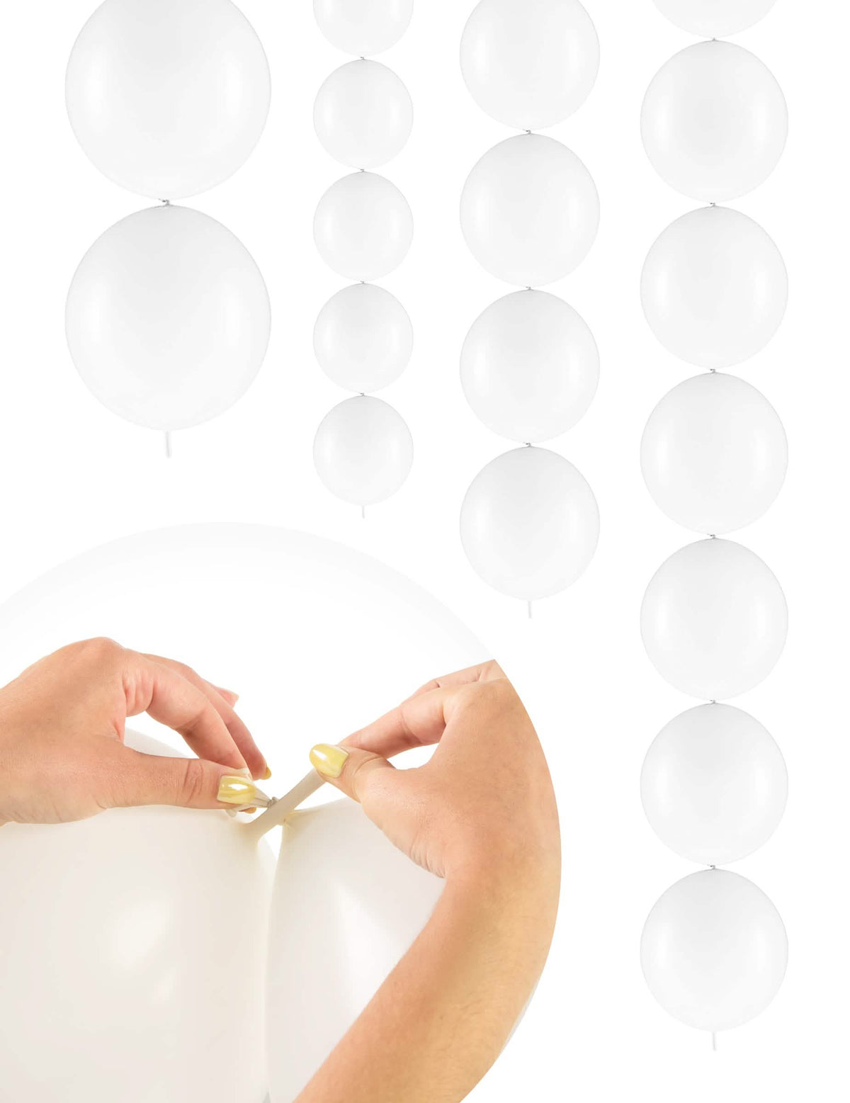 Ballons à relier pour fête blanc