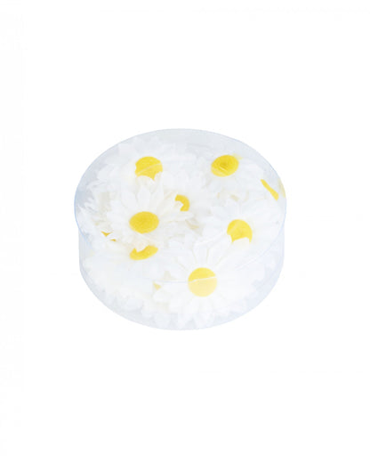 20 fleurs pâquerettes synthétiques pour décoration blanc et jaune